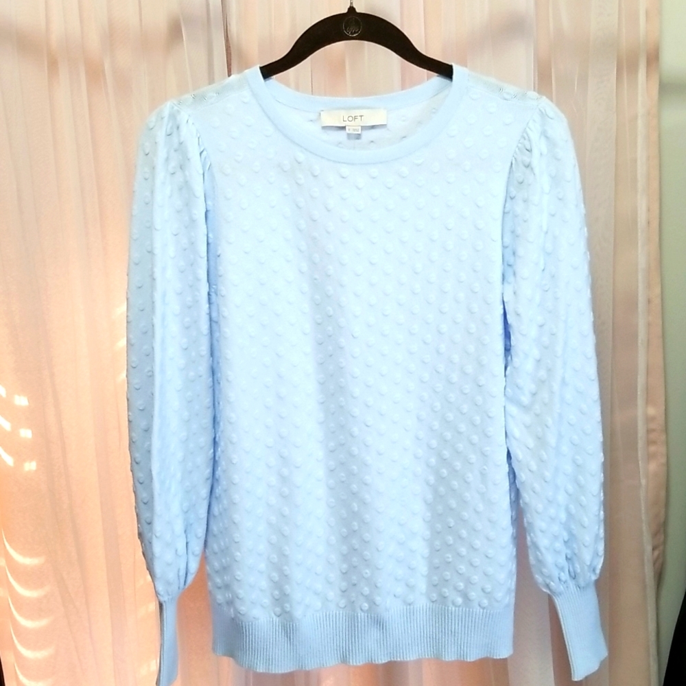 LOFT Light Blue Textured Sweater